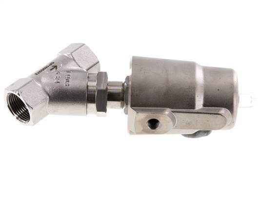 G3/4'' PTFE 20bar NC Angle Seat Valve (Closes Ag. Flow) Stainless-Steel/Brass AL2