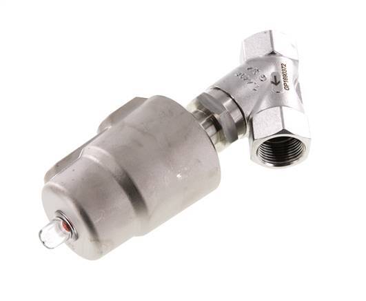G3/4'' PTFE 20bar NC Angle Seat Valve (Closes Ag. Flow) Stainless-Steel/Brass AL2
