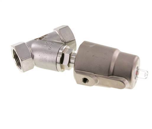 G1'' PTFE 16bar NC Angle Seat Valve Stainless-Steel/Brass AL2