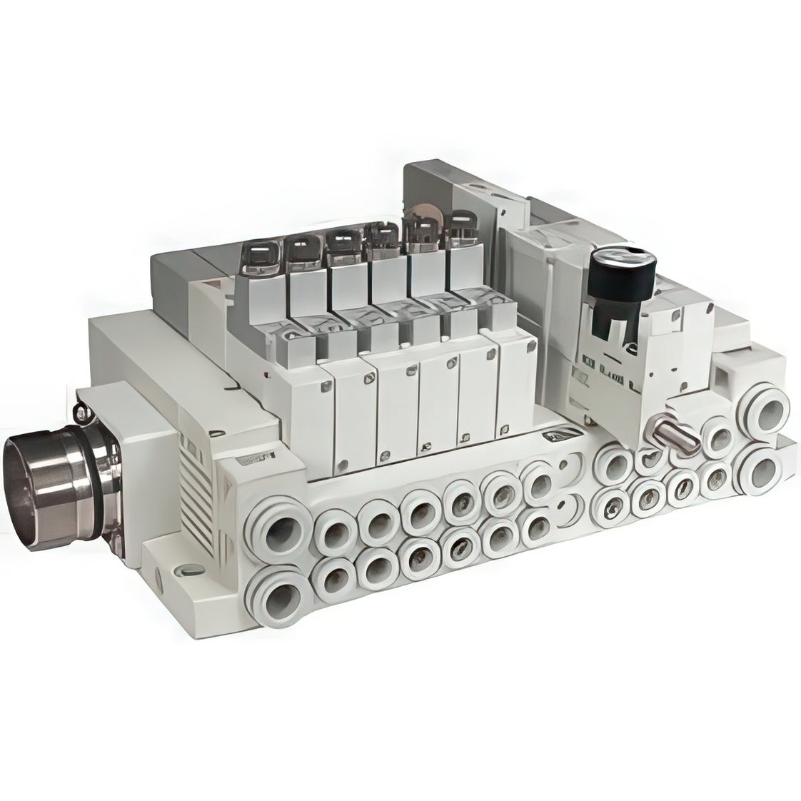 SMC Cassette-Type Manifold With Circular Connector 8mm/10mm Push-In - SS5V2-W16CD-04B-C8