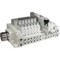 SMC Cassette-Type Manifold With Circular Connector 6mm/8mm Push-In - SS5V1-W16CD-04B-C6
