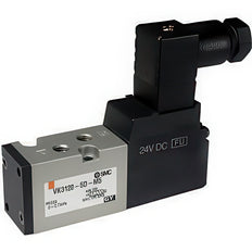 SMC 5/2-Way In-Line Pneumatic Solenoid Valve G1/8'' With Rubber Seal - VK3120-5DO-01F-Q