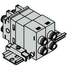 SMC Double Check Manifold Pneumatic Valve 4mm Push-In - VQ1000-FPG-C4C4-D