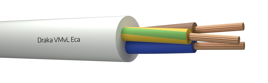 Draka VMVL Eca 3G1 White Flexible Vinyl Cable - 803871 [100 Meters]