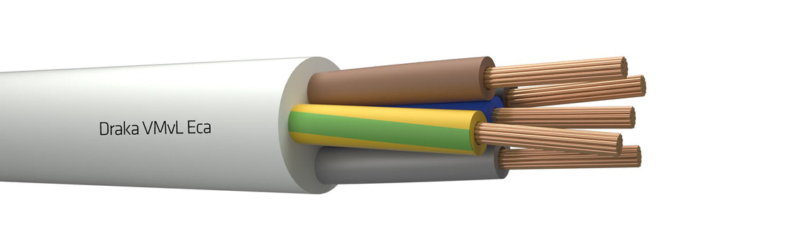 Draka VMVL 5G2.5 White Flexible Vinyl Cable Eca Class - 803878 [100 Meters]