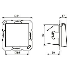 Jung A500 Mocha SCHUKO Socket With Hinged Cover (European Socket) - A1520NBFKLMO