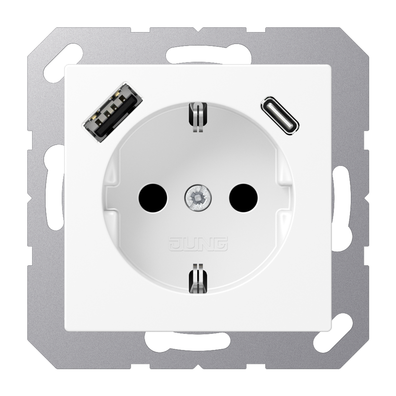 Jung A RANGE Wall Outlet (WCD Switchgear) (European Socket) - A1520-15CAWWM