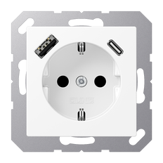 Jung A RANGE Wall Outlet (WCD Switchgear) (European Socket) - A1520-15CAWWM