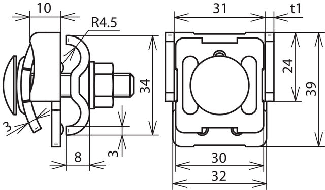 Dehn Saddle Clamp StSt 0.7-8mm With Double Cleat V2A - 365019