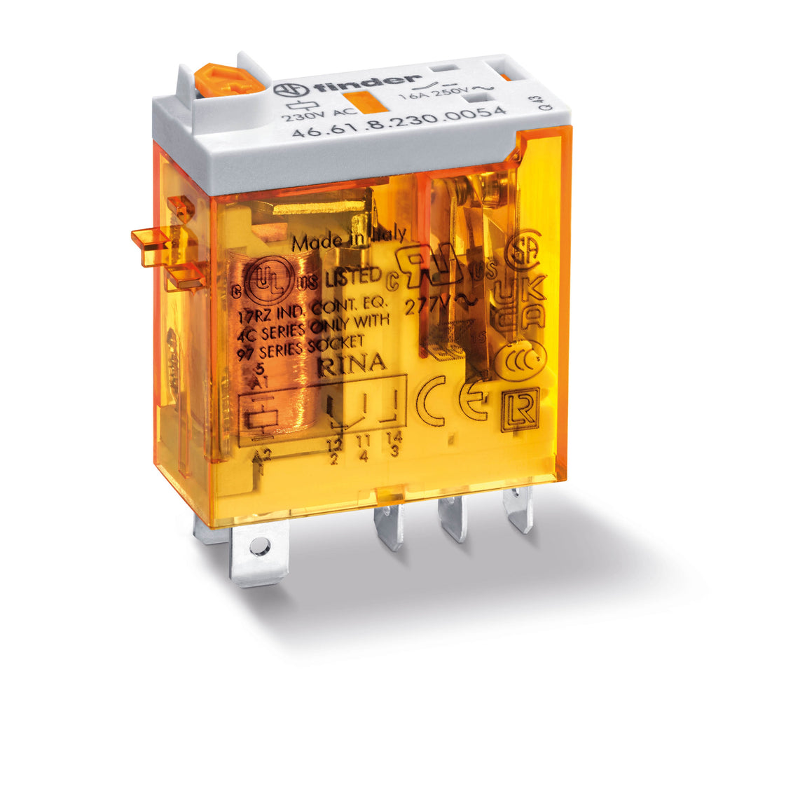 Finder 46 Series Industrial Relay 16A 24VAC SPDT - 46.61.8.024.0040