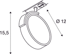 SLV Kalu Track QPAR GU10 Single Phase Spot Light Black - 143540