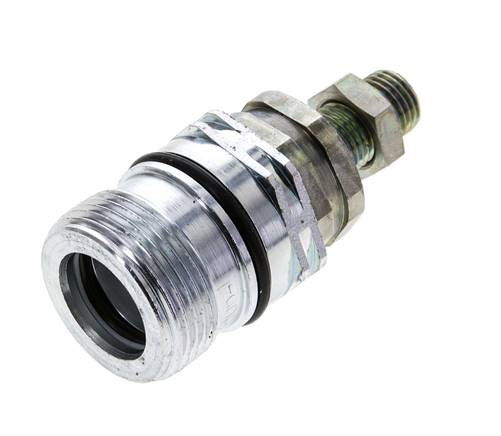 Steel DN 12.5 Hydraulic Coupling Socket 8 mm L Compression Ring Bulkhead ISO 14541/8434-1 D M36 x 2