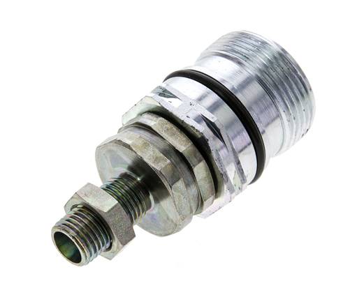 Steel DN 12.5 Hydraulic Coupling Socket 8 mm L Compression Ring Bulkhead ISO 14541/8434-1 D M36 x 2