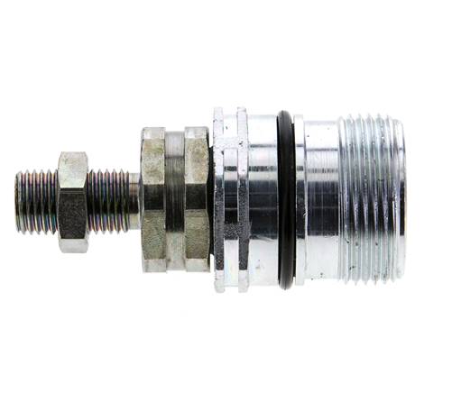 Steel DN 12.5 Hydraulic Coupling Socket 8 mm L Compression Ring Bulkhead ISO 14541/8434-1 D M36 x 2