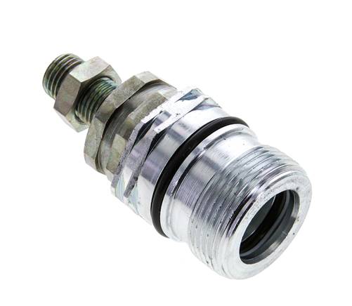 Steel DN 12.5 Hydraulic Coupling Socket 8 mm L Compression Ring Bulkhead ISO 14541/8434-1 D M36 x 2
