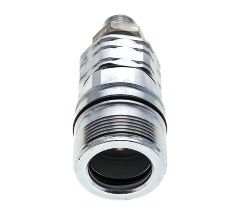 Steel DN 20 Hydraulic Coupling Socket 12 mm L Compression Ring Bulkhead ISO 14541/8434-1 D M42 x 2