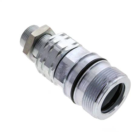 Steel DN 20 Hydraulic Coupling Socket 15 mm L Compression Ring Bulkhead ISO 14541/8434-1 D M42 x 2