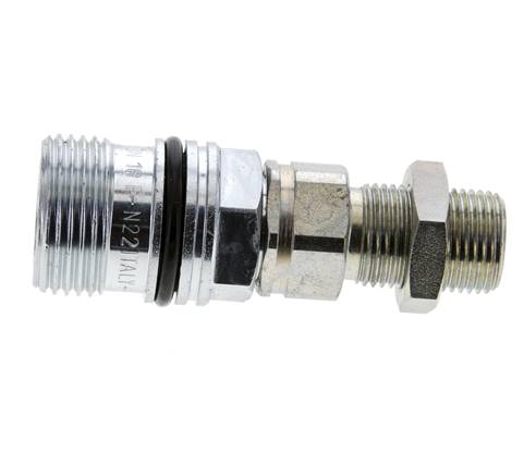 Steel DN 10 Hydraulic Coupling Socket 10 mm S Compression Ring Bulkhead ISO 14541/8434-1 D M28 x 2