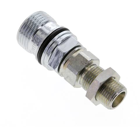 Steel DN 10 Hydraulic Coupling Socket 10 mm S Compression Ring Bulkhead ISO 14541/8434-1 D M28 x 2