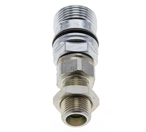 Steel DN 10 Hydraulic Coupling Socket 10 mm S Compression Ring Bulkhead ISO 14541/8434-1 D M28 x 2