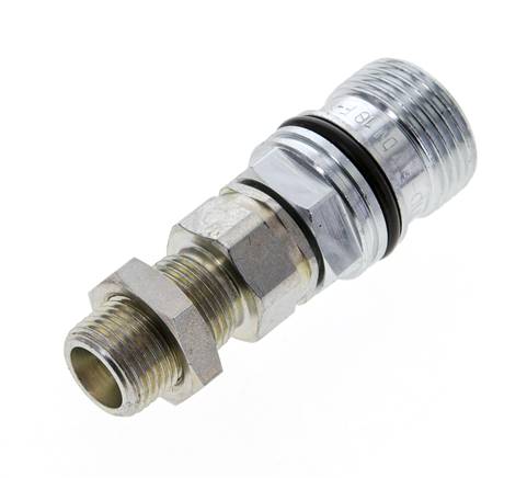 Steel DN 10 Hydraulic Coupling Socket 10 mm S Compression Ring Bulkhead ISO 14541/8434-1 D M28 x 2