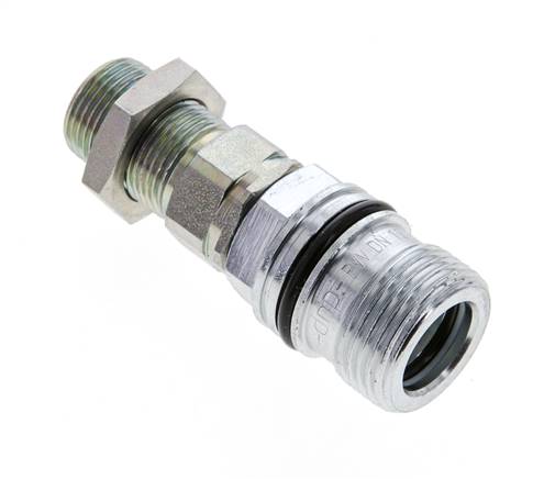 Steel DN 10 Hydraulic Coupling Socket 12 mm S Compression Ring Bulkhead ISO 14541/8434-1 D M28 x 2