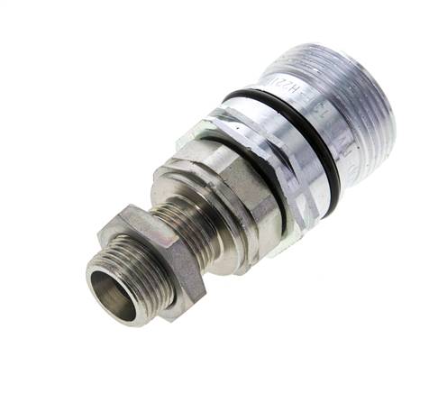 Steel DN 12.5 Hydraulic Coupling Socket 12 mm S Compression Ring Bulkhead ISO 14541/8434-1 D M36 x 2