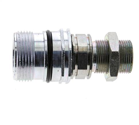 Steel DN 12.5 Hydraulic Coupling Socket 16 mm S Compression Ring Bulkhead ISO 14541/8434-1 D M36 x 2