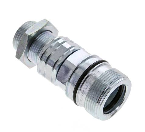 Steel DN 20 Hydraulic Coupling Socket 20 mm S Compression Ring Bulkhead ISO 14541/8434-1 D M42 x 2