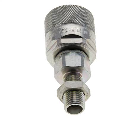 Steel DN 10 Hydraulic Coupling Plug 8 mm L Compression Ring Bulkhead ISO 14541/8434-1 D M28 x 2