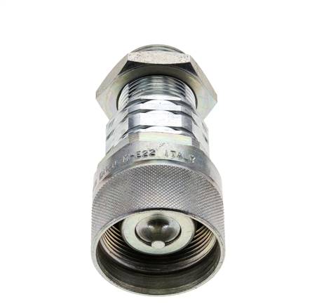 Steel DN 20 Hydraulic Coupling Plug 22 mm L Compression Ring Bulkhead ISO 14541/8434-1 D M42 x 2
