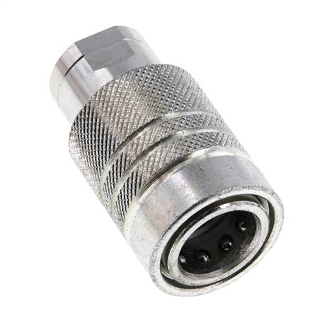 Steel DN 10 Hydraulic Coupling Socket 8 mm L Compression Ring ISO 7241-1 A/8434-1 D 16mm