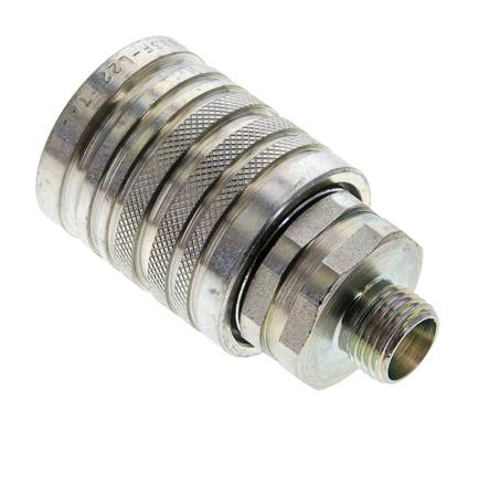 Steel DN 12.5 Hydraulic Coupling Socket 10 mm L Compression Ring ISO 7241-1 A/8434-1 D 20.5mm