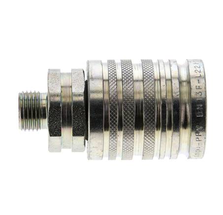 Steel DN 12.5 Hydraulic Coupling Socket 10 mm L Compression Ring ISO 7241-1 A/8434-1 D 20.5mm