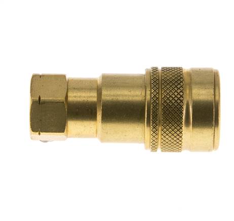 Brass DN 5 Hydraulic Coupling Socket 1/8 inch Female NPT Threads ISO 7241-1 B D 10.9mm