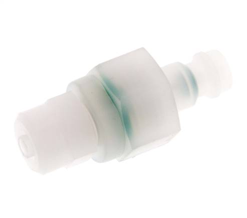 PVDF DN 5 Coupling Plug 4x6 mm Union Nut Double Shut-Off