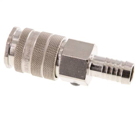 Nickel-plated Brass DN 10 Air Coupling Socket 13 mm Hose Pillar