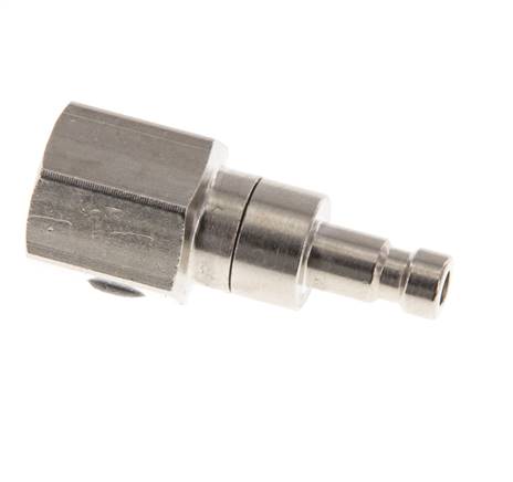 Nickel-plated Brass DN 2.7 (Micro) Air Coupling Plug G 1/8 inch Female Double Shut-Off