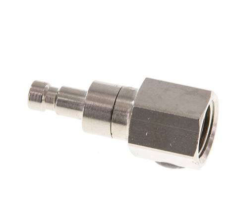 Nickel-plated Brass DN 2.7 (Micro) Air Coupling Plug G 1/8 inch Female Double Shut-Off