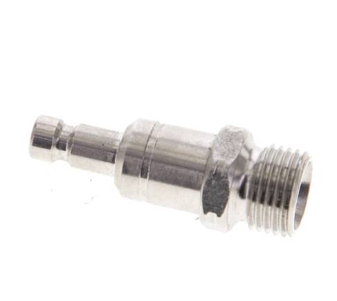 Stainless Steel 316L DN 2.7 (Micro) Air Coupling Plug G 1/8 inch Male Double Shut-Off