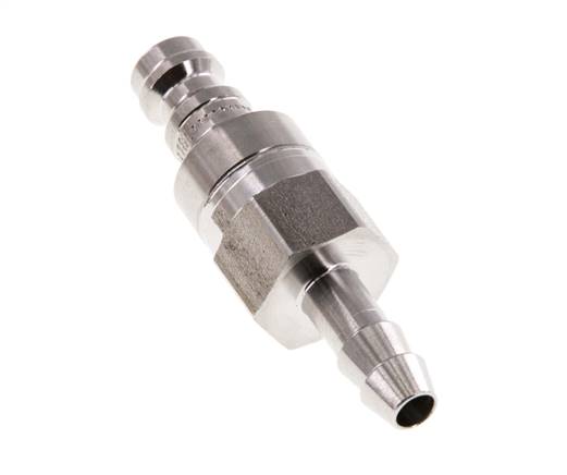 Stainless Steel 316L DN 5 Air Coupling Plug 6 mm Hose Pillar Double Shut-Off