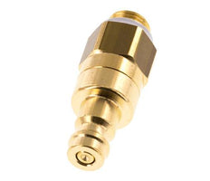 Brass DN 5 Air Coupling Plug G 1/8 inch Male Double Shut-Off