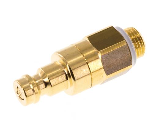Brass DN 5 Air Coupling Plug G 1/8 inch Male Double Shut-Off