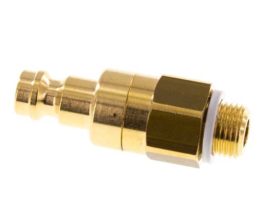 Brass DN 5 Air Coupling Plug G 1/8 inch Male Double Shut-Off
