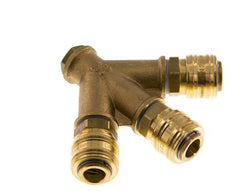 Brass DN 7.2 (Euro) Air Coupling Socket G 1/4 inch Female Wall-Mount 3-way