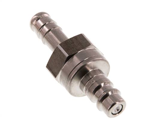 Stainless steel DN 7.2 (Euro) Air Coupling Plug 9 mm Hose Pillar Double Shut-Off