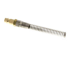 Brass DN 7.2 (Euro) Air Coupling Plug 8x10 mm Union Nut Bend-Protect with Check Valve