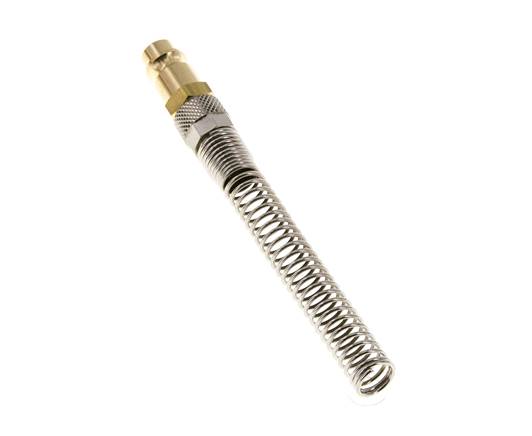 Brass DN 7.2 (Euro) Air Coupling Plug 8x10 mm Union Nut Bend-Protect with Check Valve