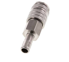 Stainless steel DN 7.8 Air Coupling Socket 10 mm Hose Pillar Double Shut-Off