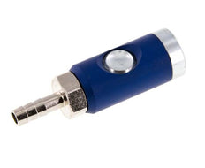 Hardened steel DN 7.4 Safety Air Coupling Socket with Push Button 8 mm Hose Pillar